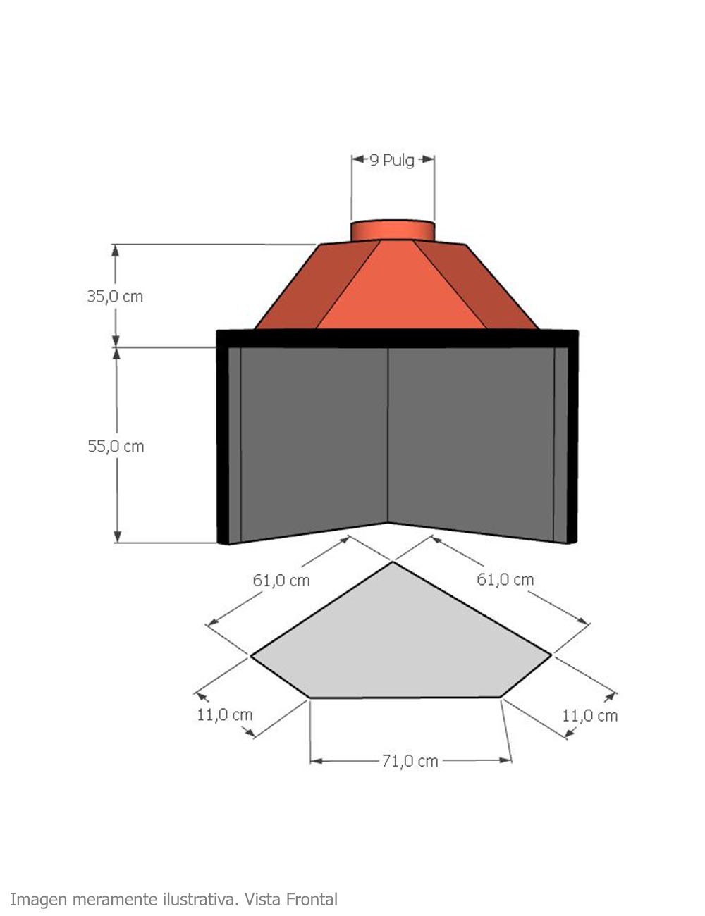 Hogar para Chimenea a Leña Esquinero Clásico Grande