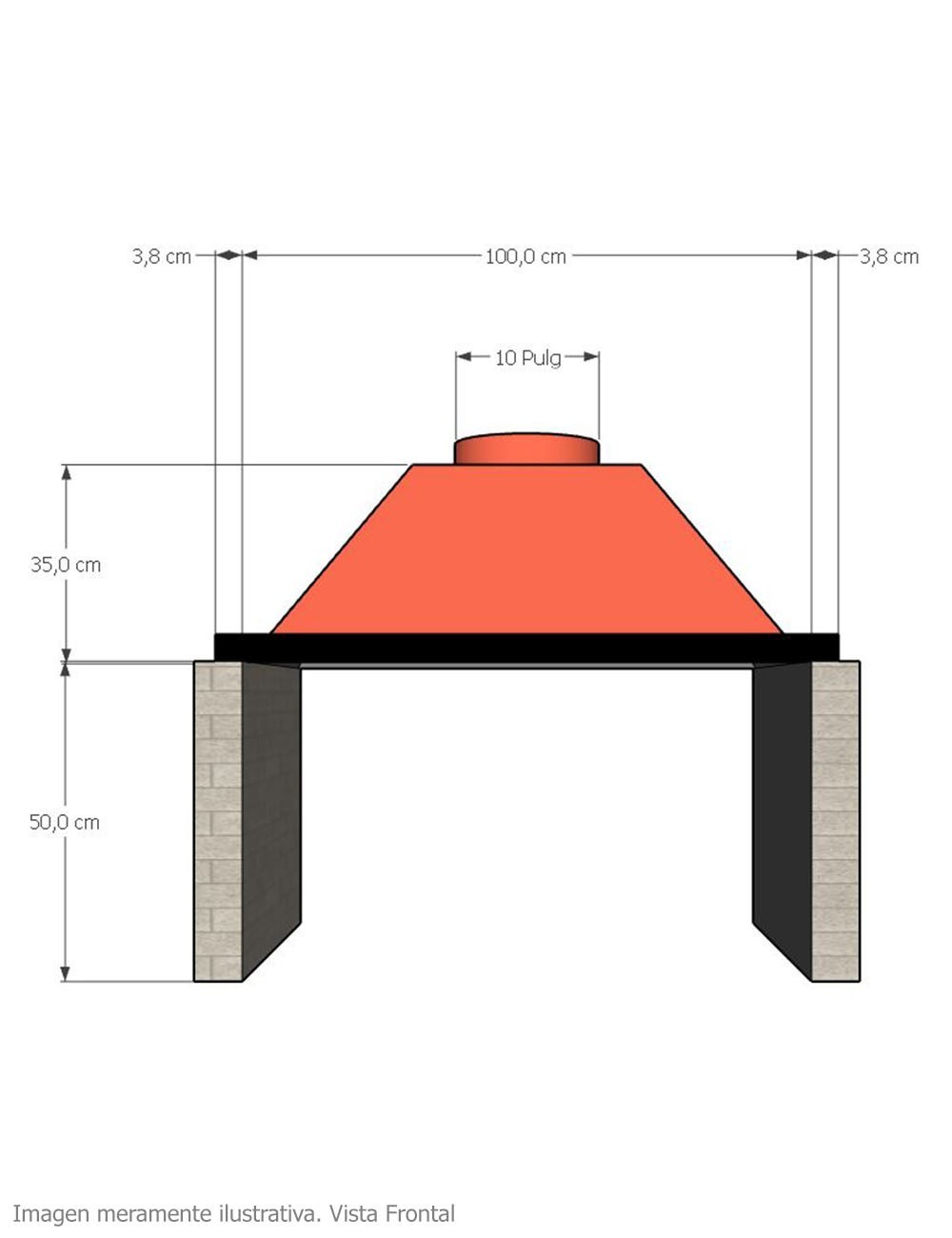 Campana para Chimenea a Leña Central Clásica Grande