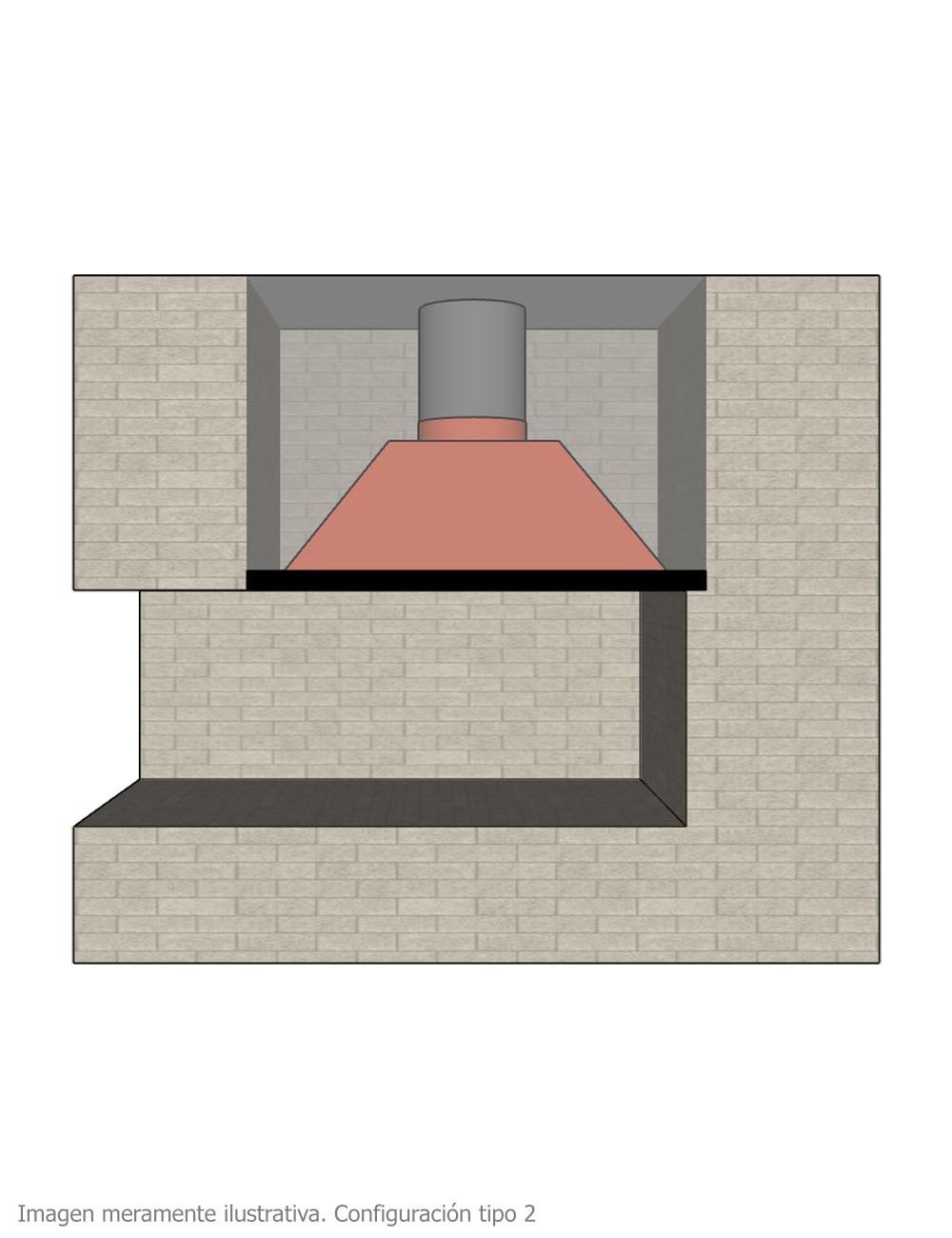 Campana para Chimenea a Leña Central Clásica Grande