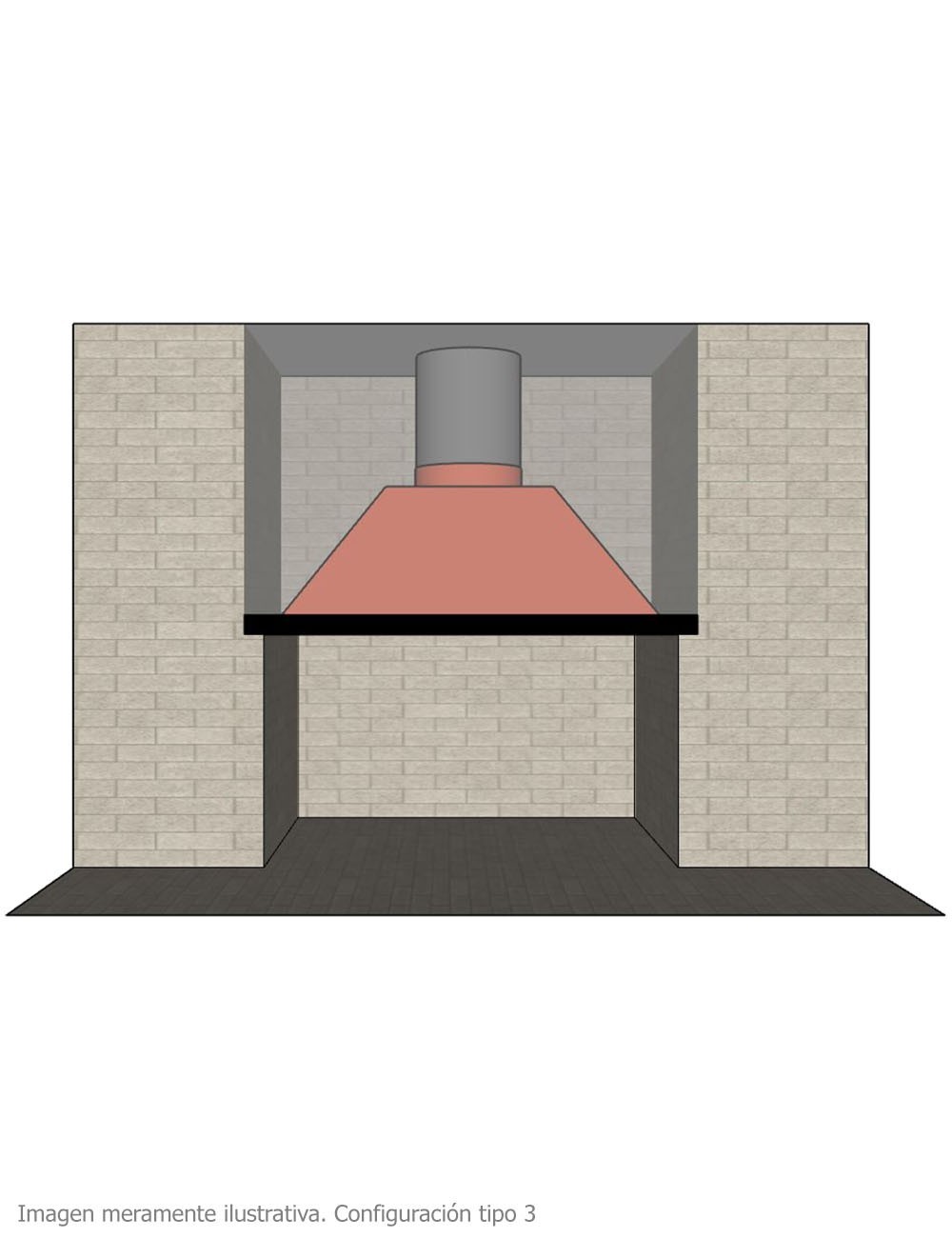 Campana para Chimenea a Leña Central Clásica Mediana