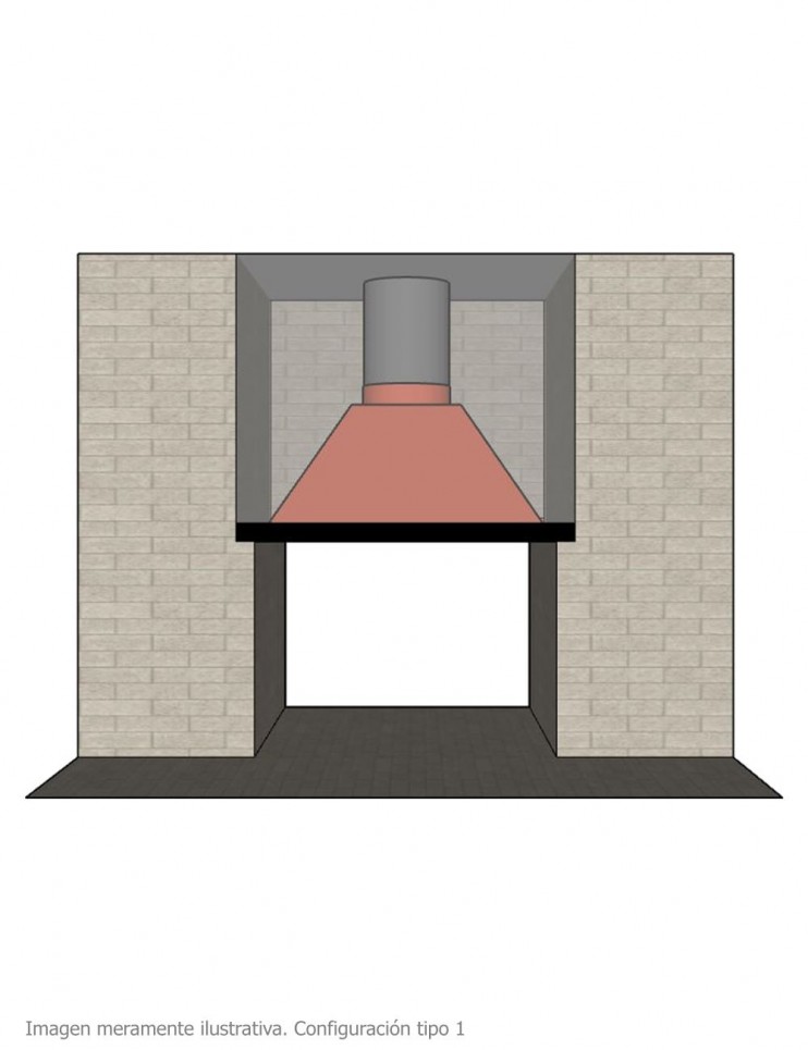 Campana para Chimenea a Leña Central Clásica Pequeña