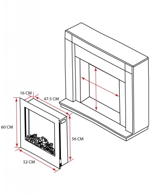 Chimenea Eléctrica Insert Moderno